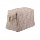 Tweed toalettmappe small - warm taupe thumbnail