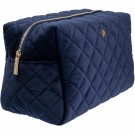 Quiltet toalettmappe large - navy blue thumbnail