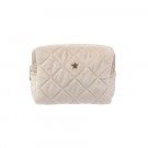 Quiltet toalettmappe small - dark sand thumbnail