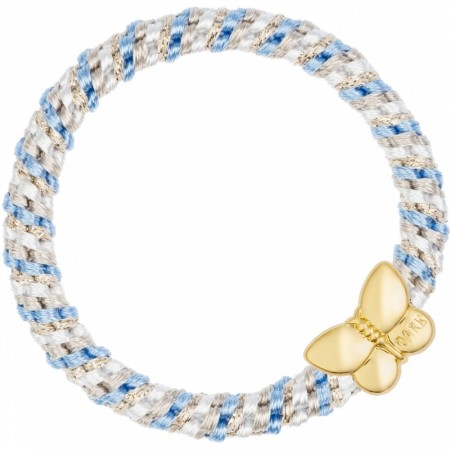 fat hair tie ibiza blue & sand mix w/butterfly