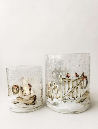 Lysglass krakelert dompap 9x10cm