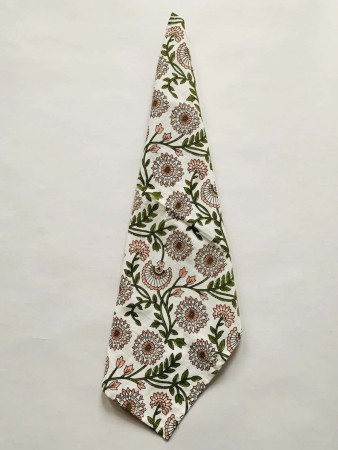 Kjøkkenhåndkle rosa/grønn blomster