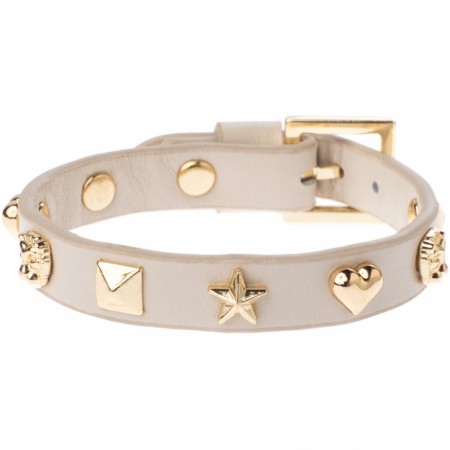 leather sign stud bracelet sand