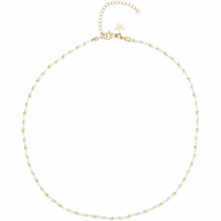 glassperle halskjede 2 mm - ocean green