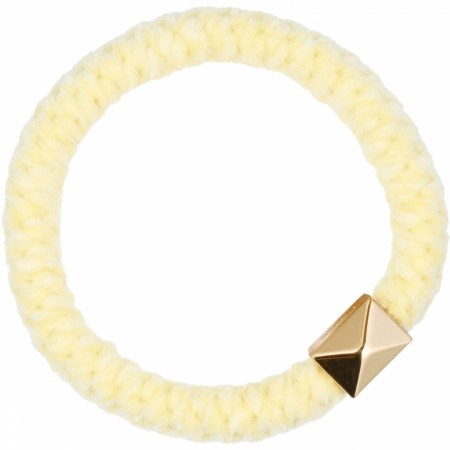 fluffy fat hair tie pale yellow