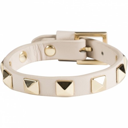Leather stud bracelet sand