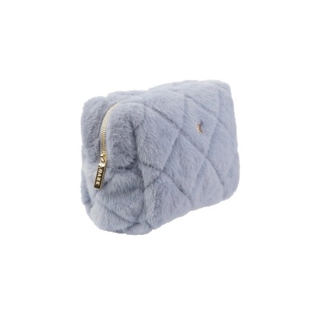 Quiltet toalettmappe small - cool blue