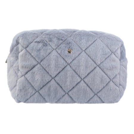 Quiltet toalettmappe large - cool blue