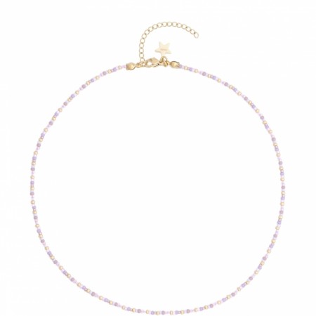 glassperle halskjede 2mm - lavendel