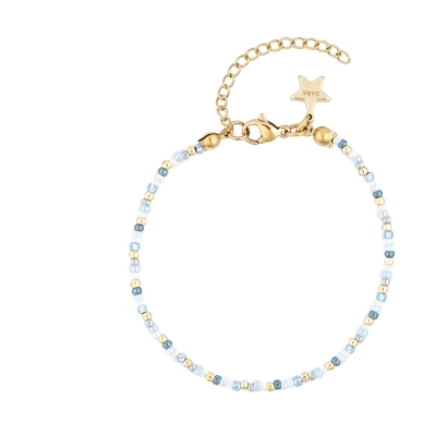 Armbånd glassperler 4 mm - light blue mix