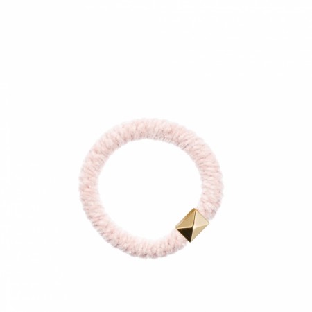 fluffy fat hair tie pale rose