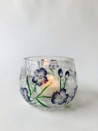 Lysglass håndmalt 9x6,5