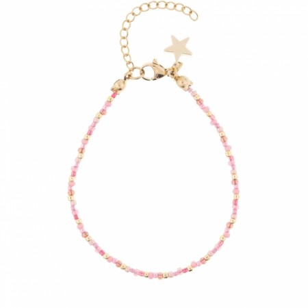Armbånd glassperler 2 mm - rose mix