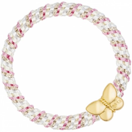 fat hair tie bubblegum pink & pale yellow mix