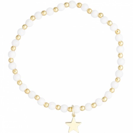 Armbånd steinperler 4 mm - white 