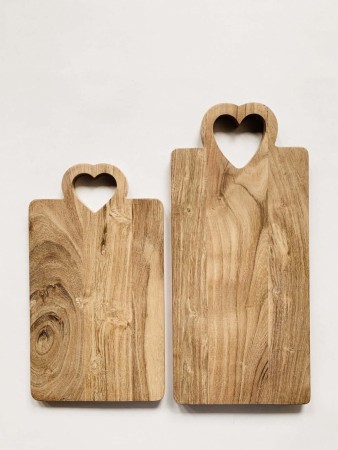 Fjøl akasie m/hjerte 35x20