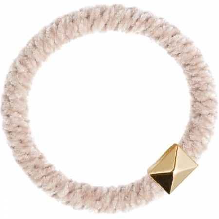 fluffy fat hair tie sand w/gold