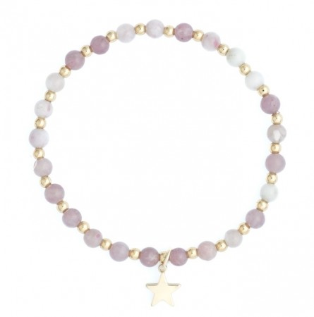 Armbånd steinperler 4 mm - grape