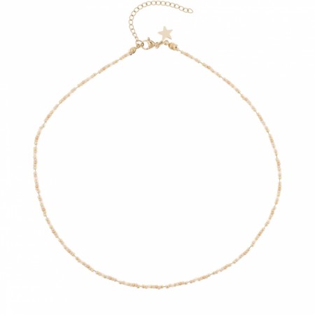 glassperle halskjede 2 mm - champagne mix