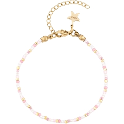 Armbånd glassperler 4 mm - light rose mix