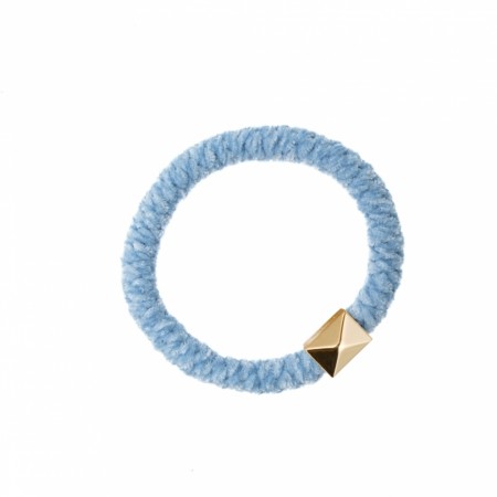 fluffy fat hair tie light blue