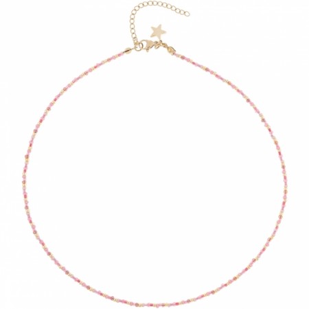 glassperle halskjede 2mm - rose mix